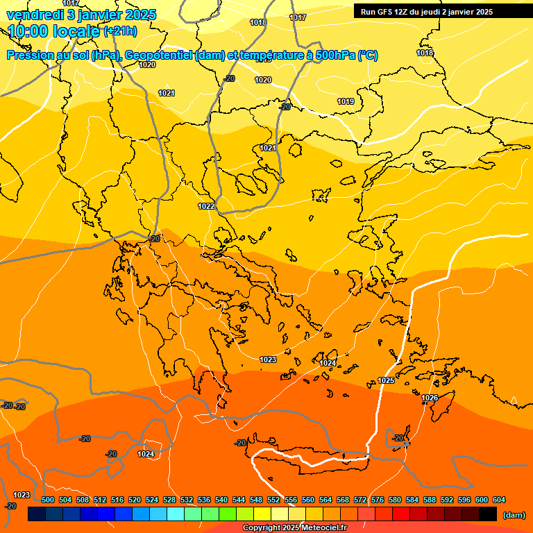 Modele GFS - Carte prvisions 