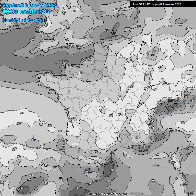 Modele GFS - Carte prvisions 