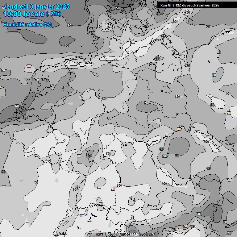 Modele GFS - Carte prvisions 