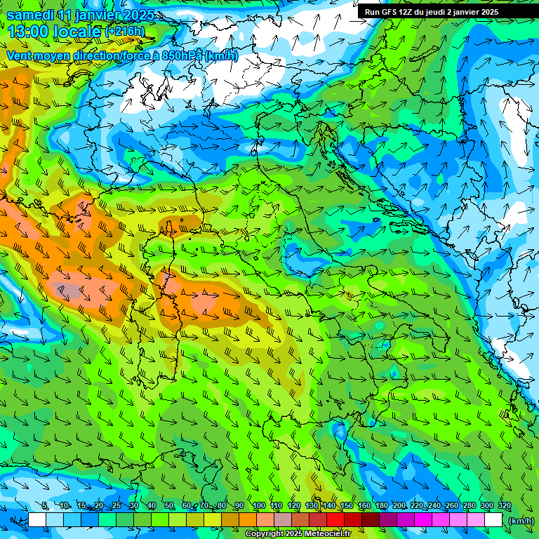 Modele GFS - Carte prvisions 