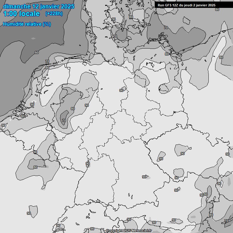 Modele GFS - Carte prvisions 