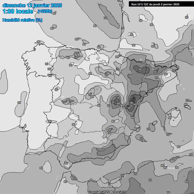 Modele GFS - Carte prvisions 