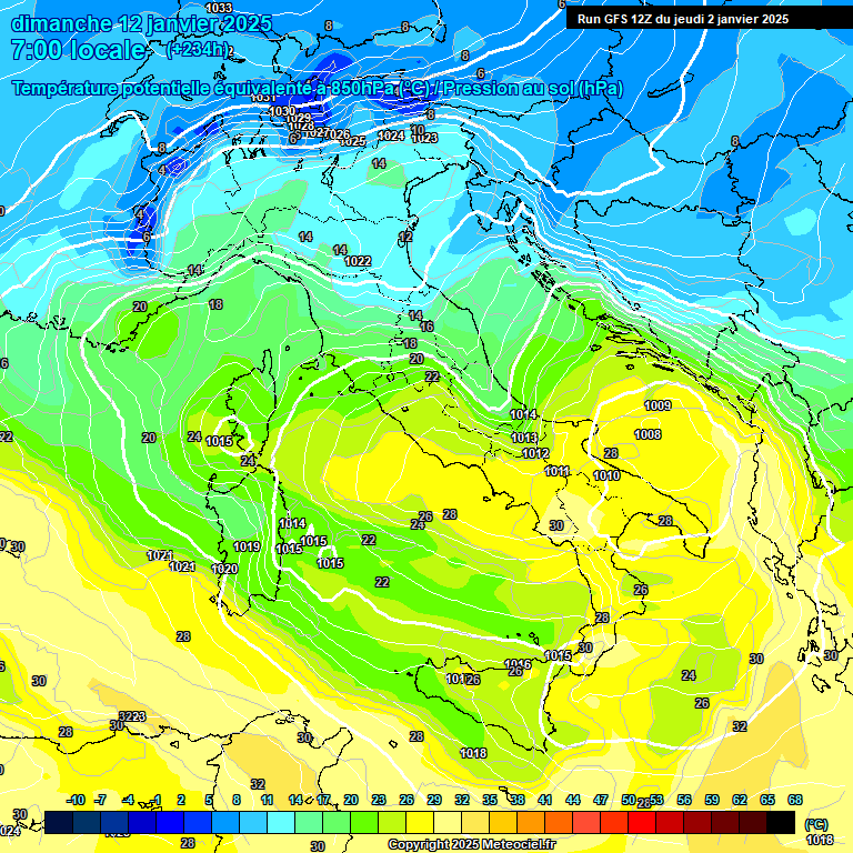 Modele GFS - Carte prvisions 