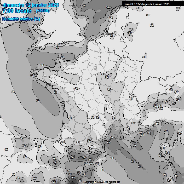 Modele GFS - Carte prvisions 