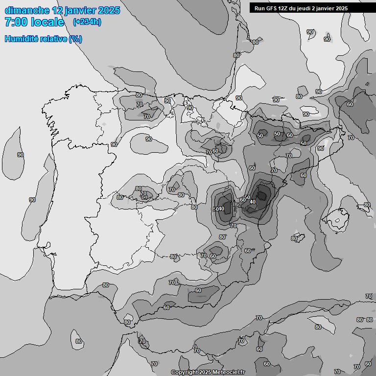 Modele GFS - Carte prvisions 