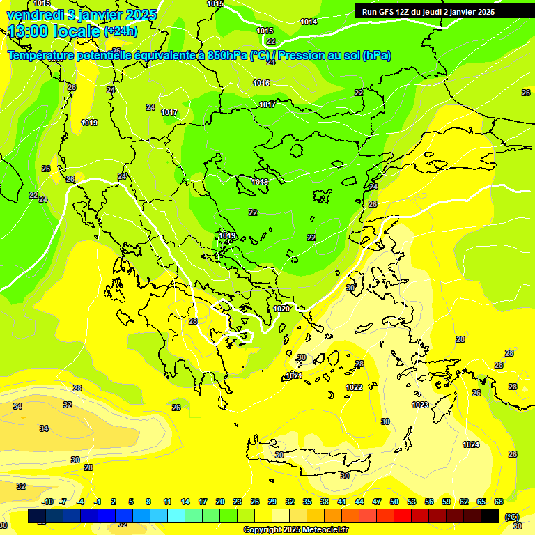 Modele GFS - Carte prvisions 