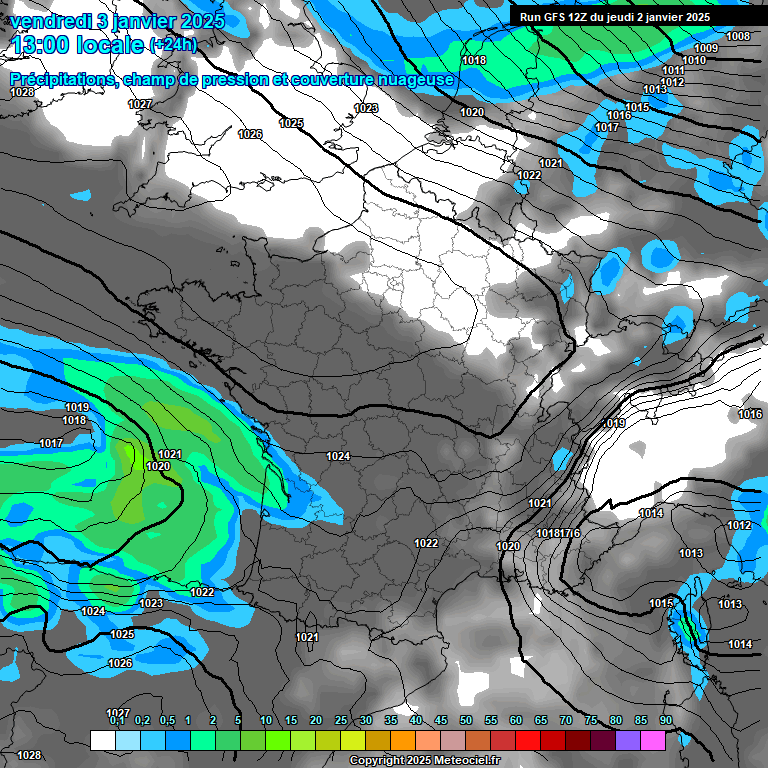 Modele GFS - Carte prvisions 