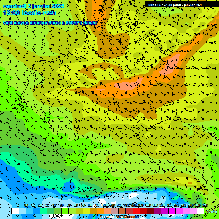 Modele GFS - Carte prvisions 