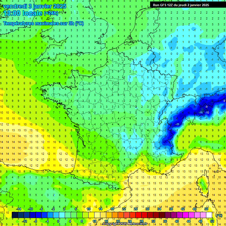 Modele GFS - Carte prvisions 