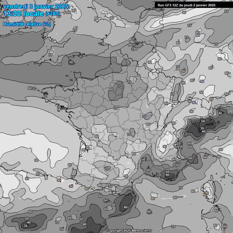 Modele GFS - Carte prvisions 