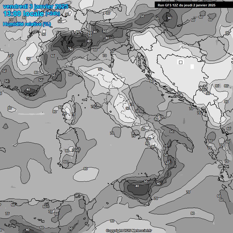 Modele GFS - Carte prvisions 