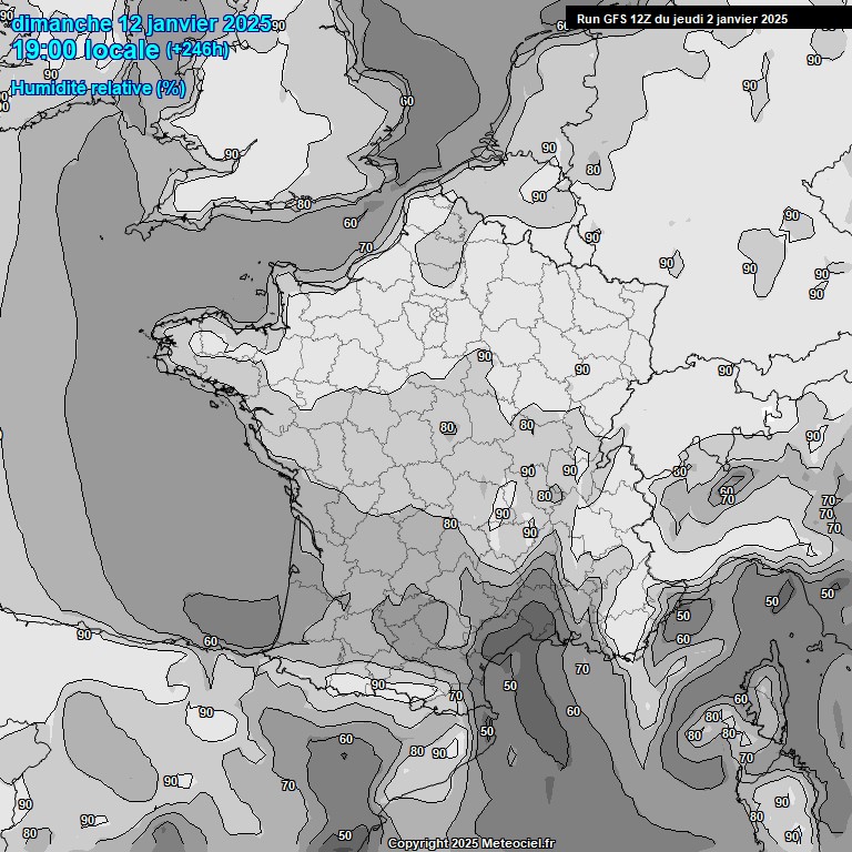 Modele GFS - Carte prvisions 