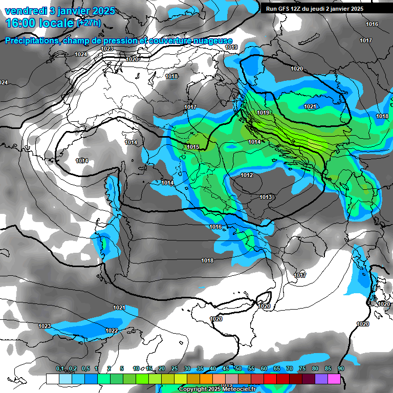 Modele GFS - Carte prvisions 