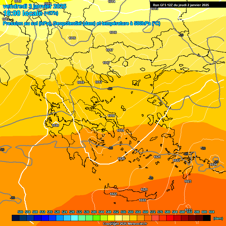 Modele GFS - Carte prvisions 