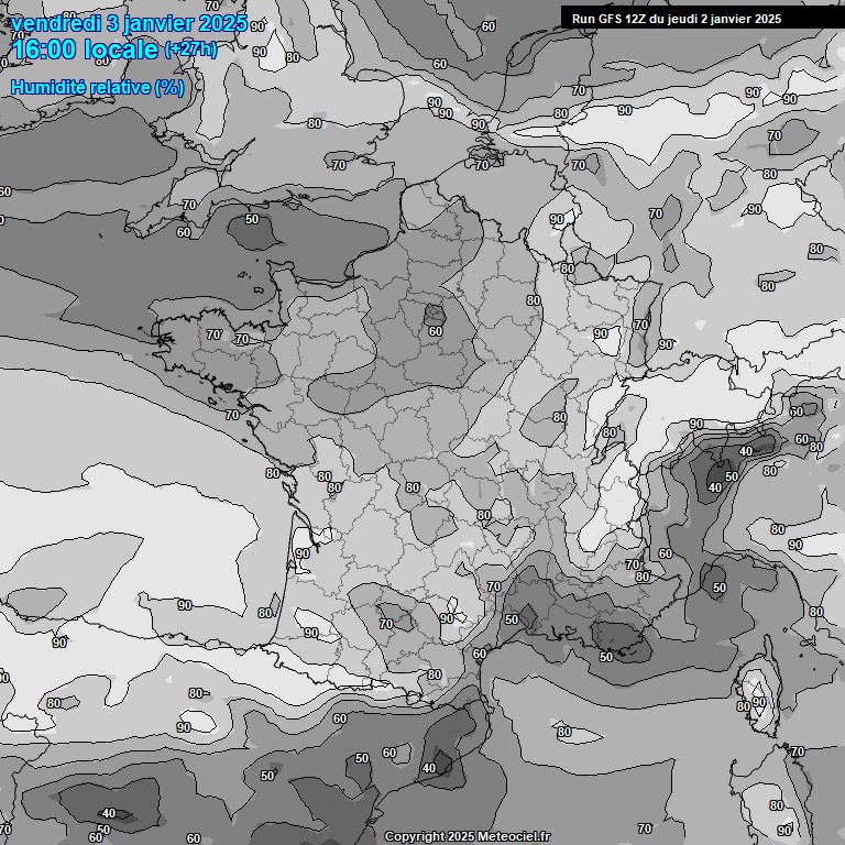 Modele GFS - Carte prvisions 