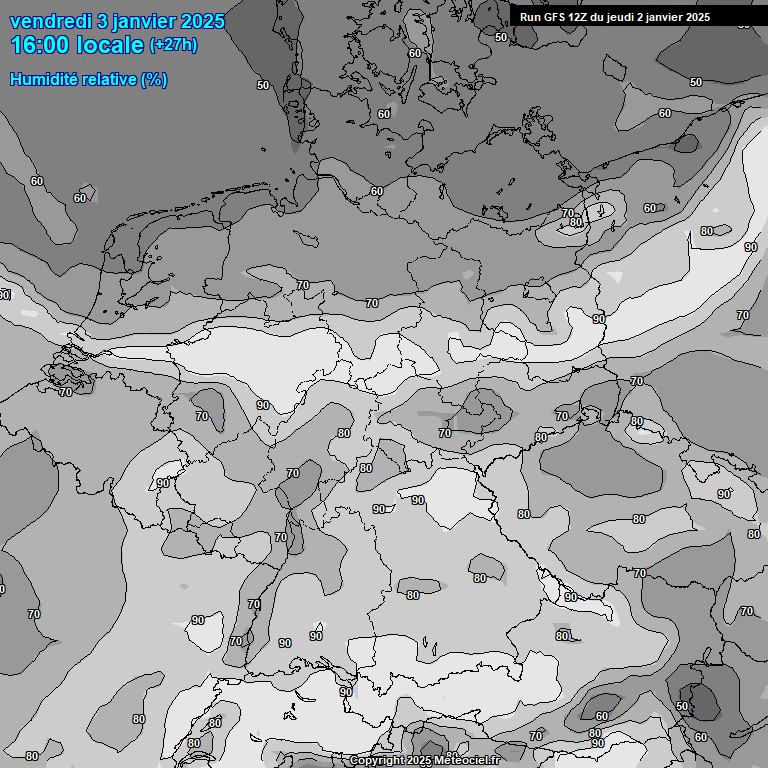 Modele GFS - Carte prvisions 