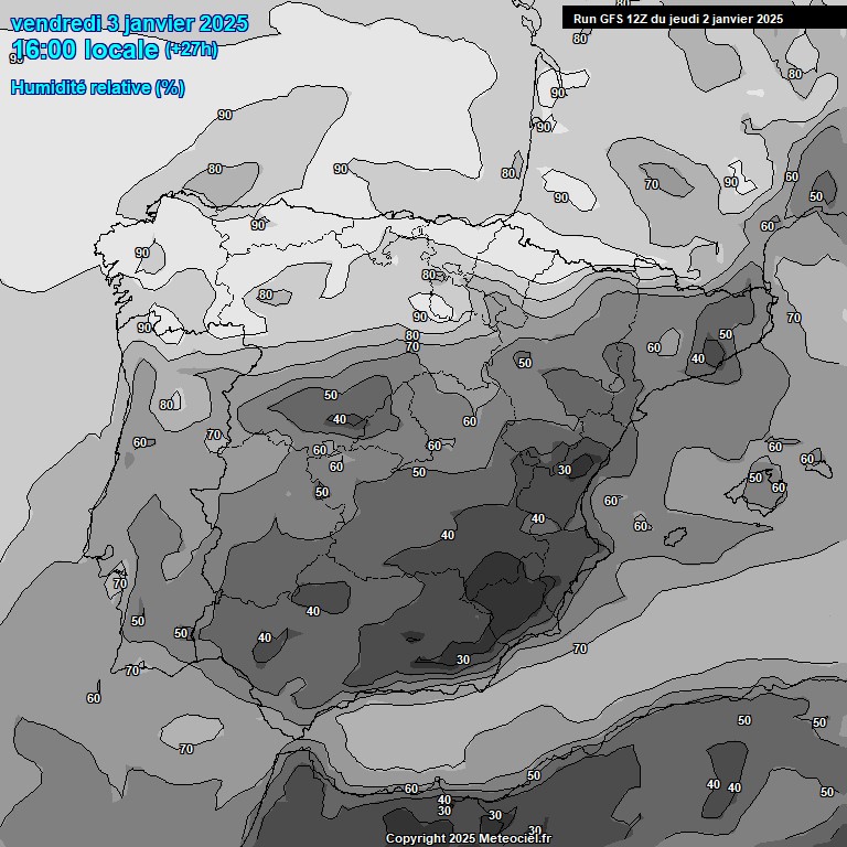 Modele GFS - Carte prvisions 