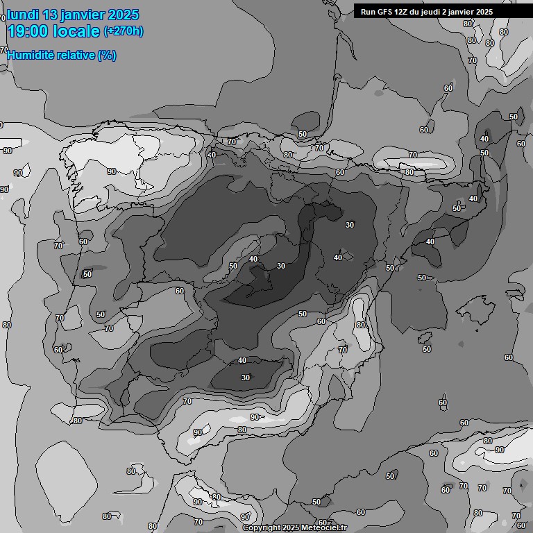 Modele GFS - Carte prvisions 