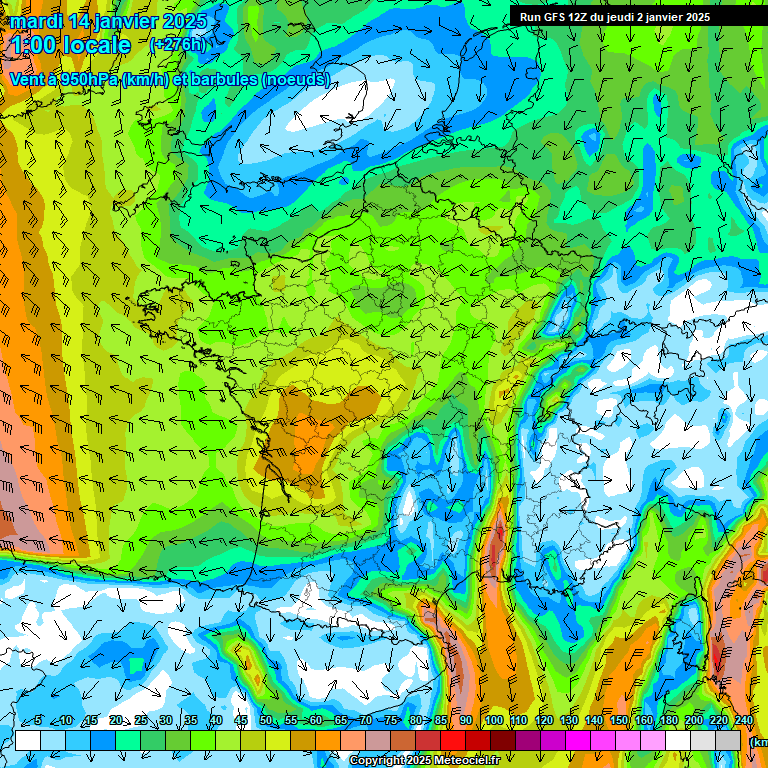 Modele GFS - Carte prvisions 