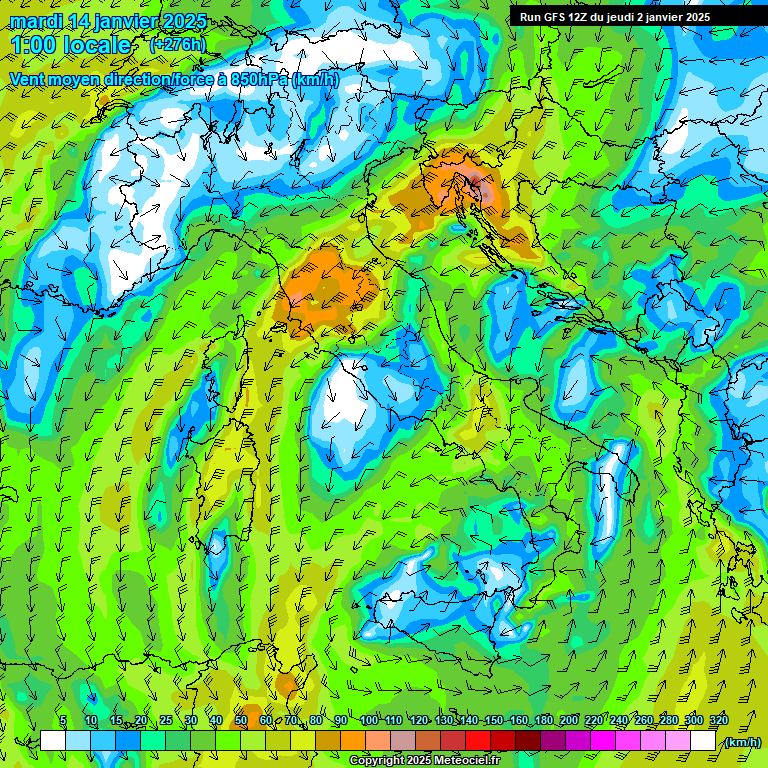 Modele GFS - Carte prvisions 