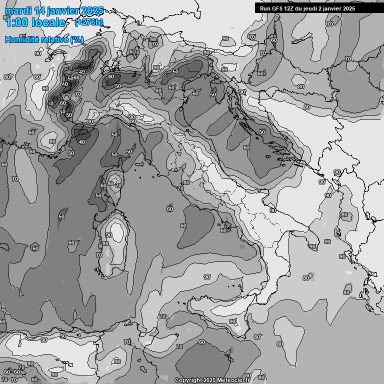 Modele GFS - Carte prvisions 