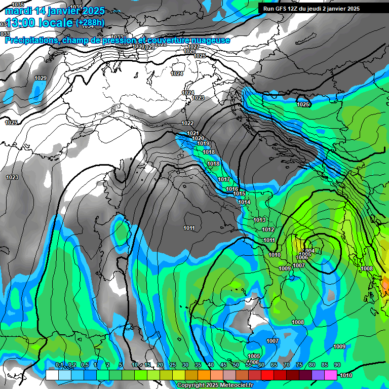 Modele GFS - Carte prvisions 