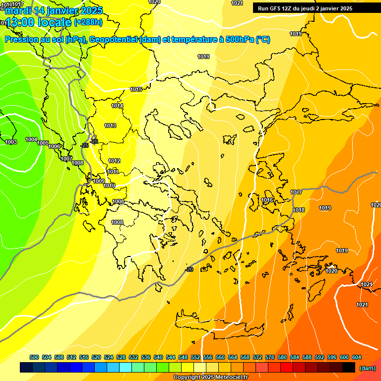 Modele GFS - Carte prvisions 