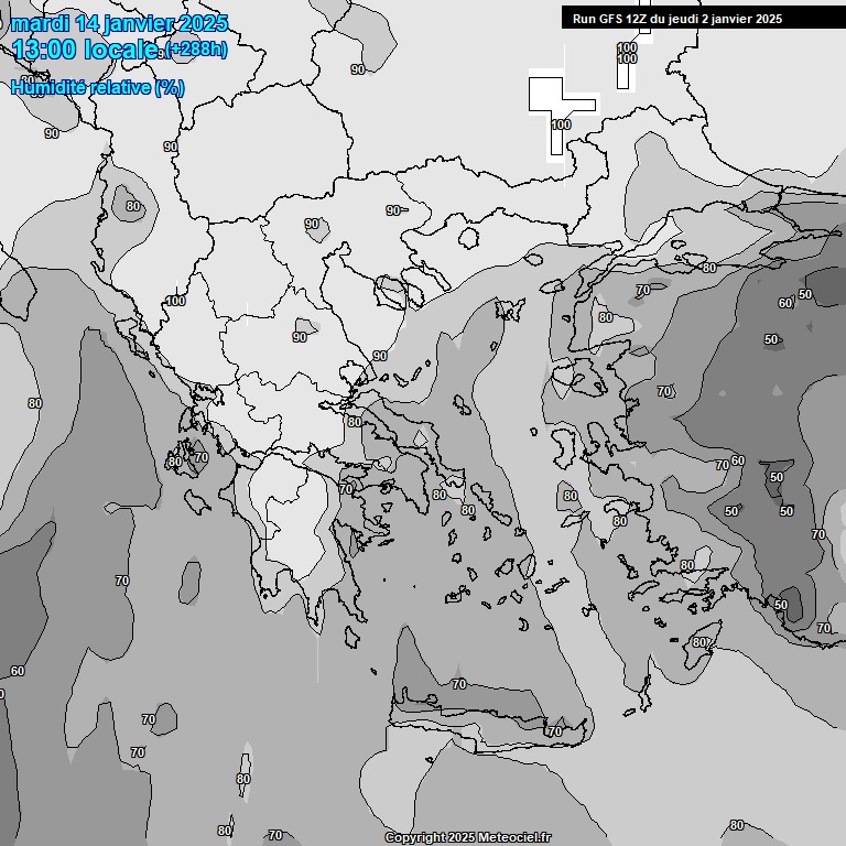 Modele GFS - Carte prvisions 