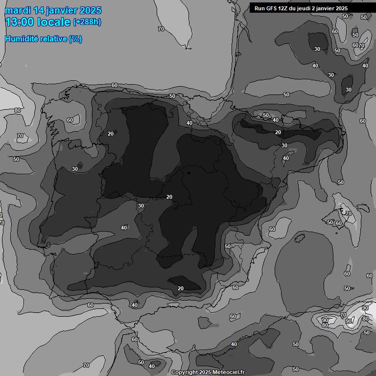 Modele GFS - Carte prvisions 