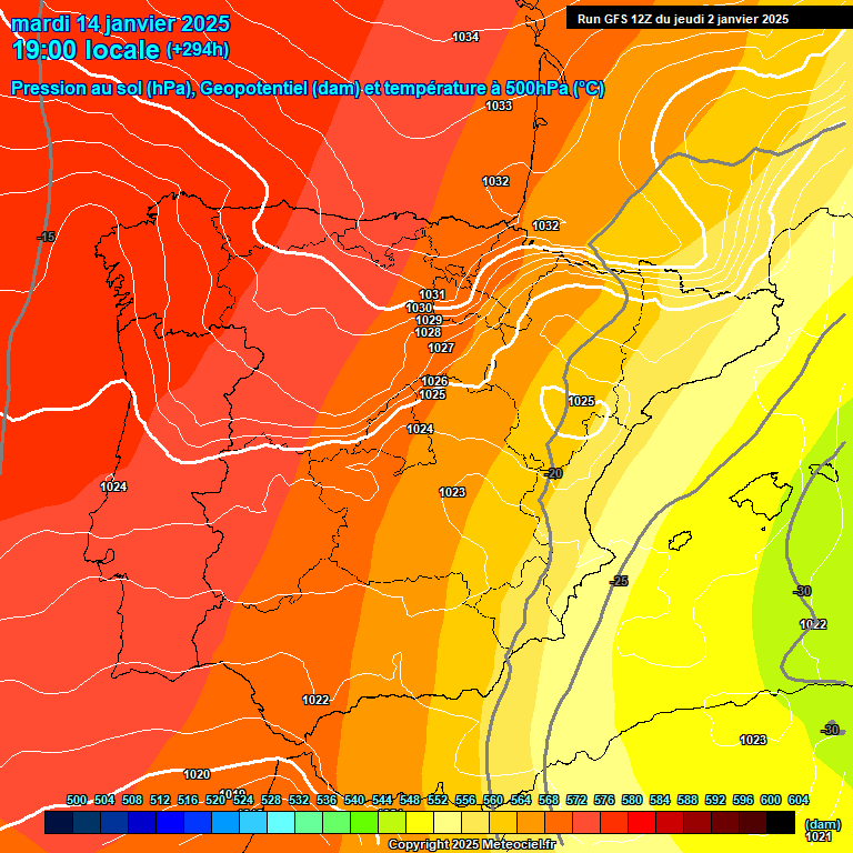 Modele GFS - Carte prvisions 