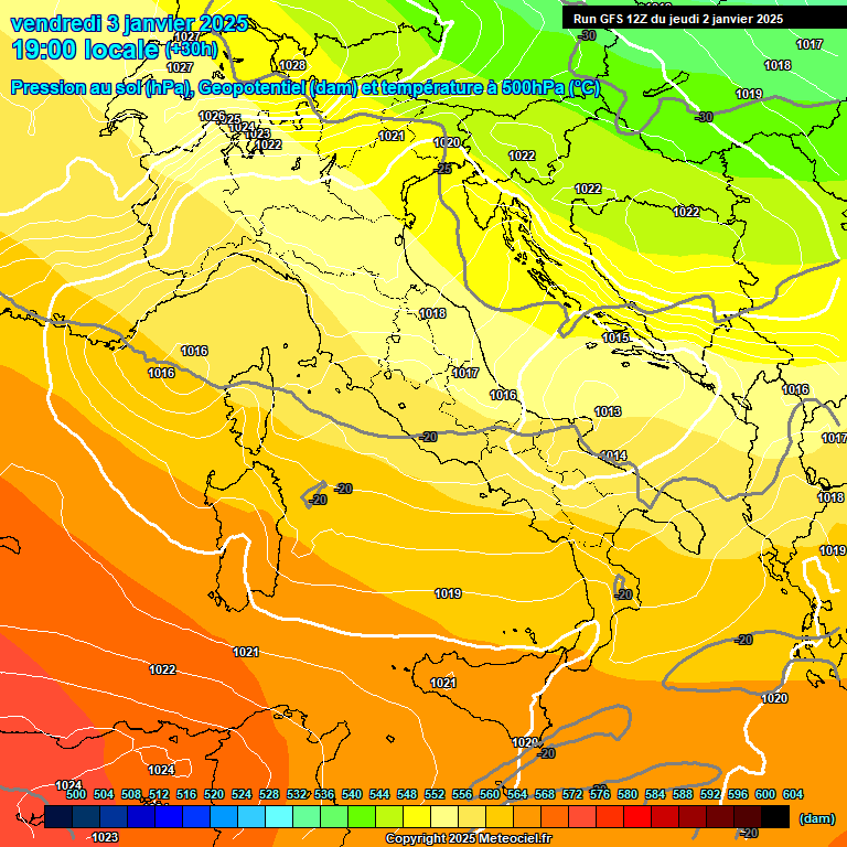 Modele GFS - Carte prvisions 