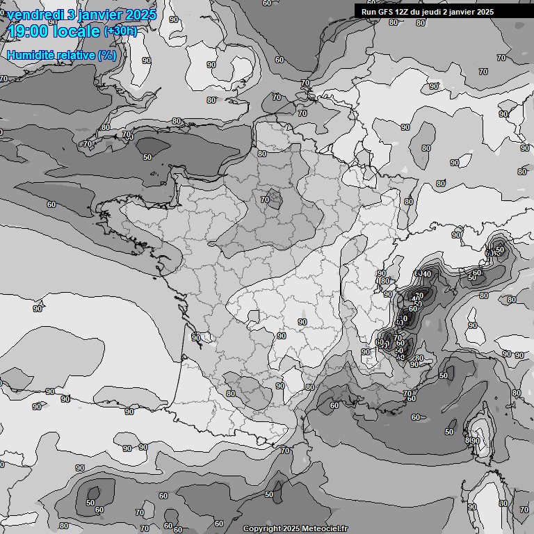 Modele GFS - Carte prvisions 