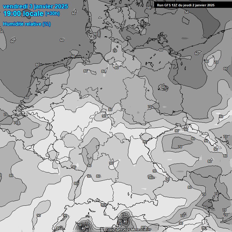 Modele GFS - Carte prvisions 