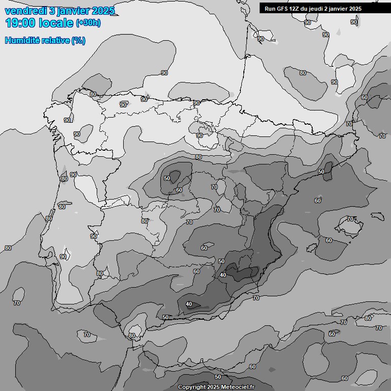 Modele GFS - Carte prvisions 