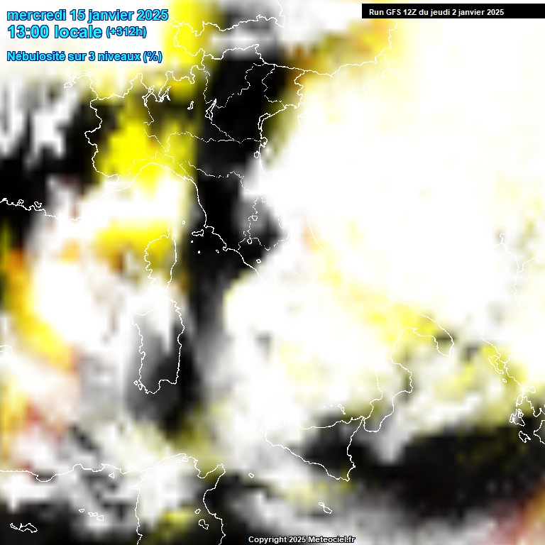 Modele GFS - Carte prvisions 