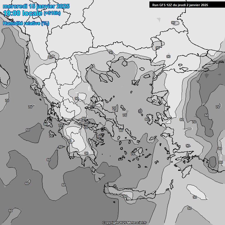 Modele GFS - Carte prvisions 