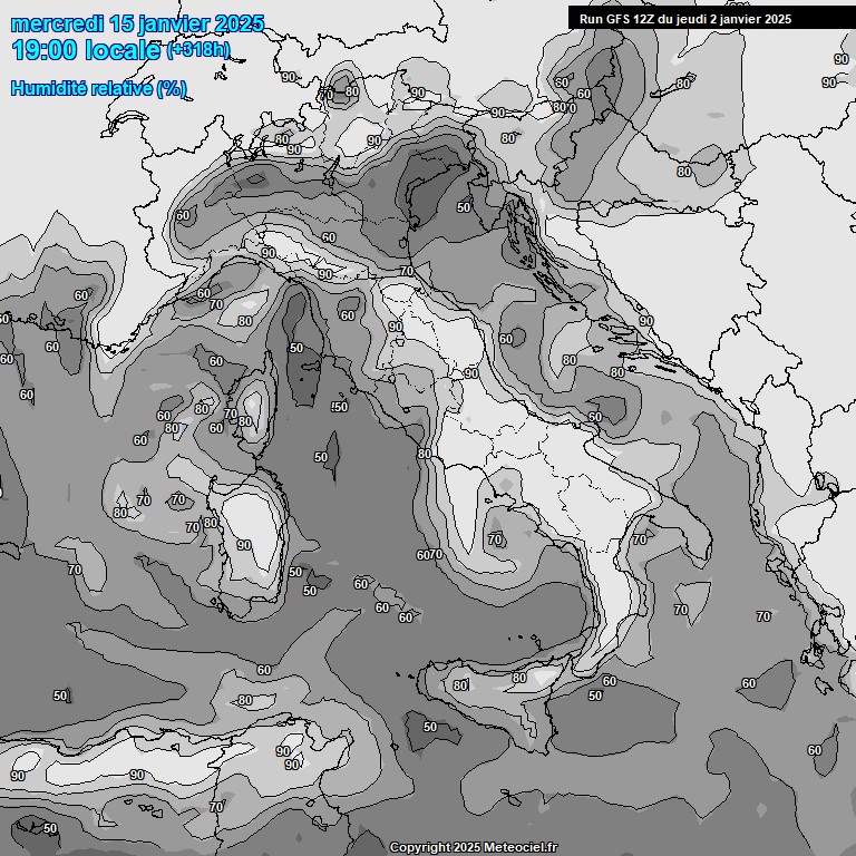 Modele GFS - Carte prvisions 