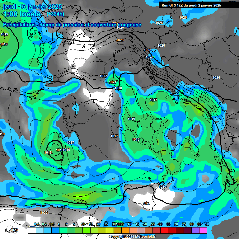 Modele GFS - Carte prvisions 