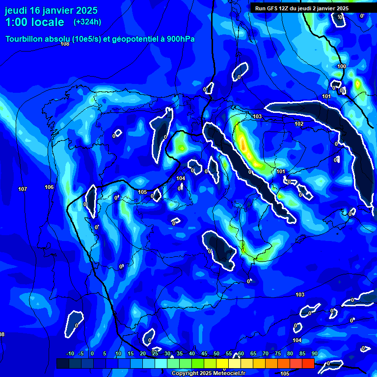 Modele GFS - Carte prvisions 