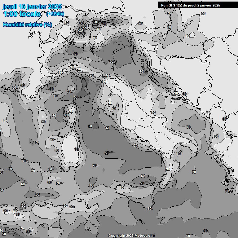 Modele GFS - Carte prvisions 