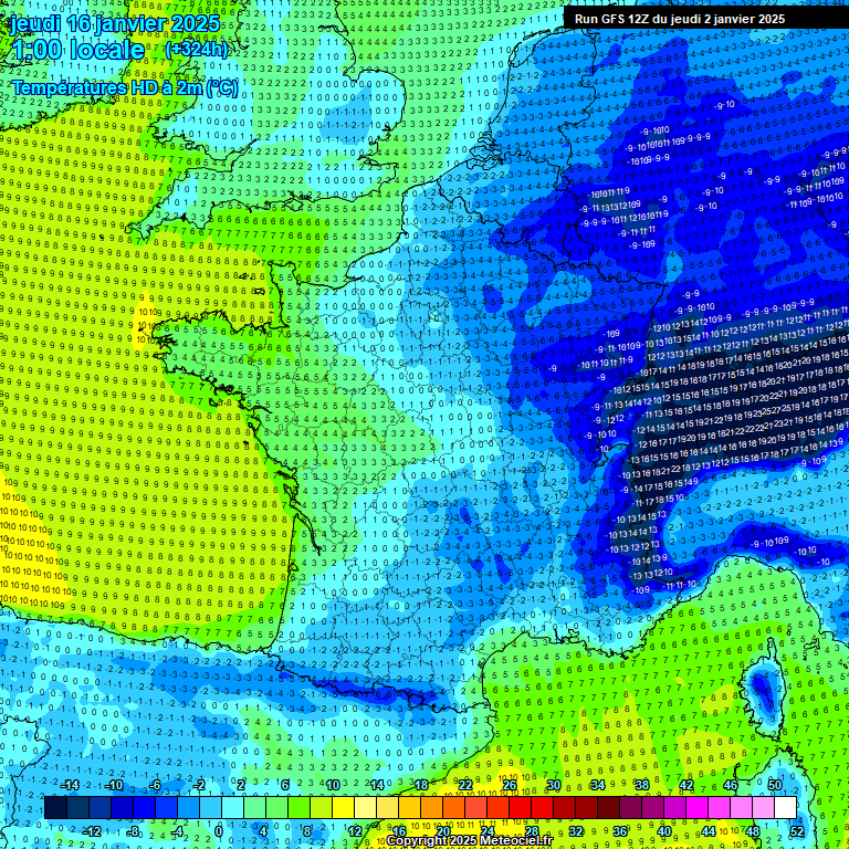 Modele GFS - Carte prvisions 