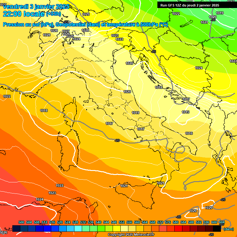 Modele GFS - Carte prvisions 