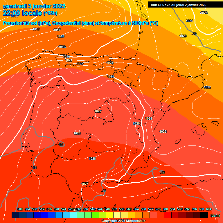 Modele GFS - Carte prvisions 