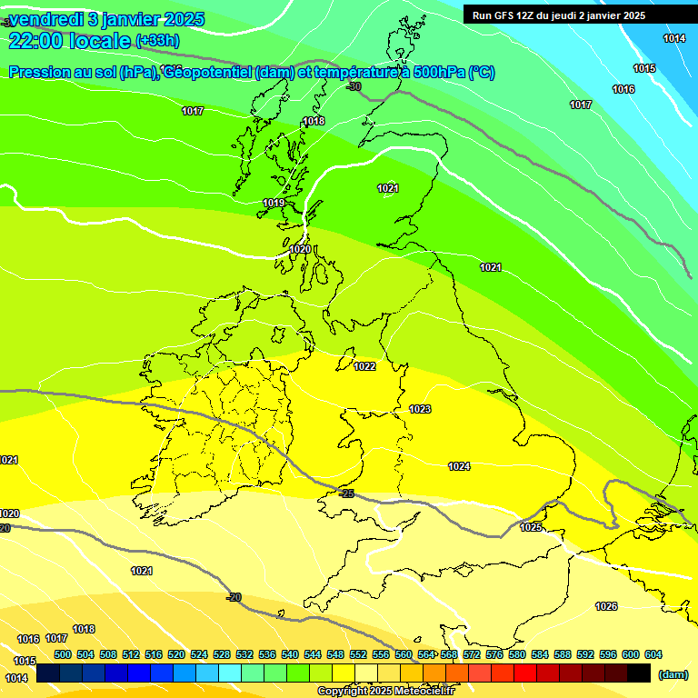 Modele GFS - Carte prvisions 