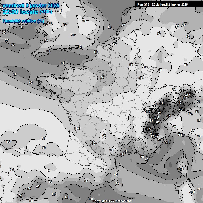 Modele GFS - Carte prvisions 