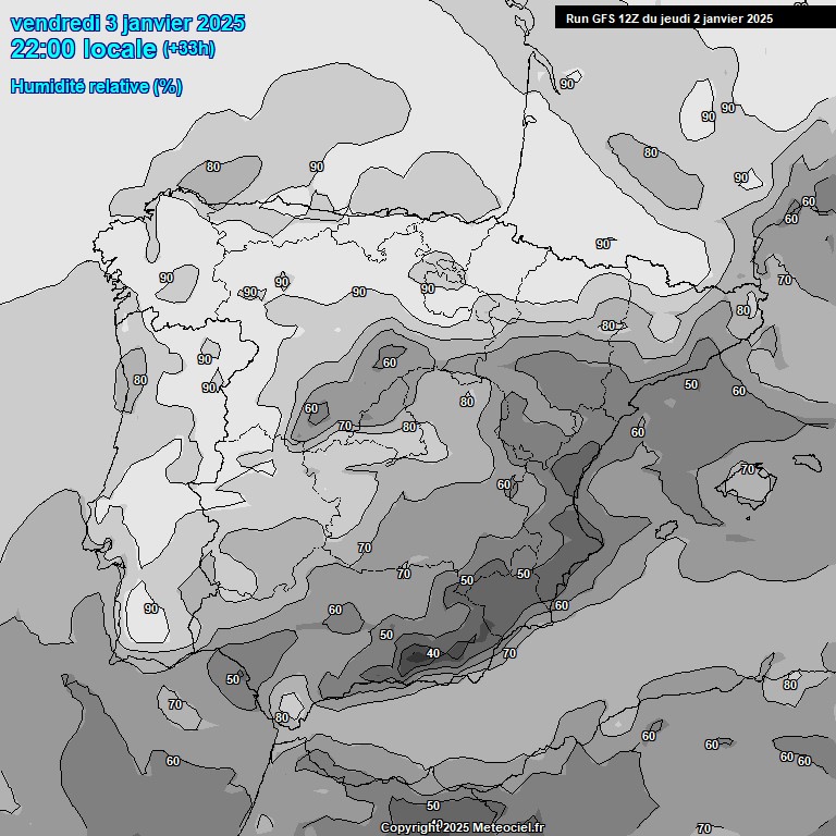 Modele GFS - Carte prvisions 