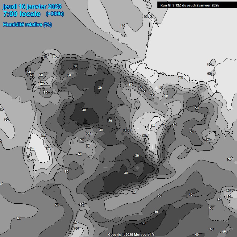 Modele GFS - Carte prvisions 