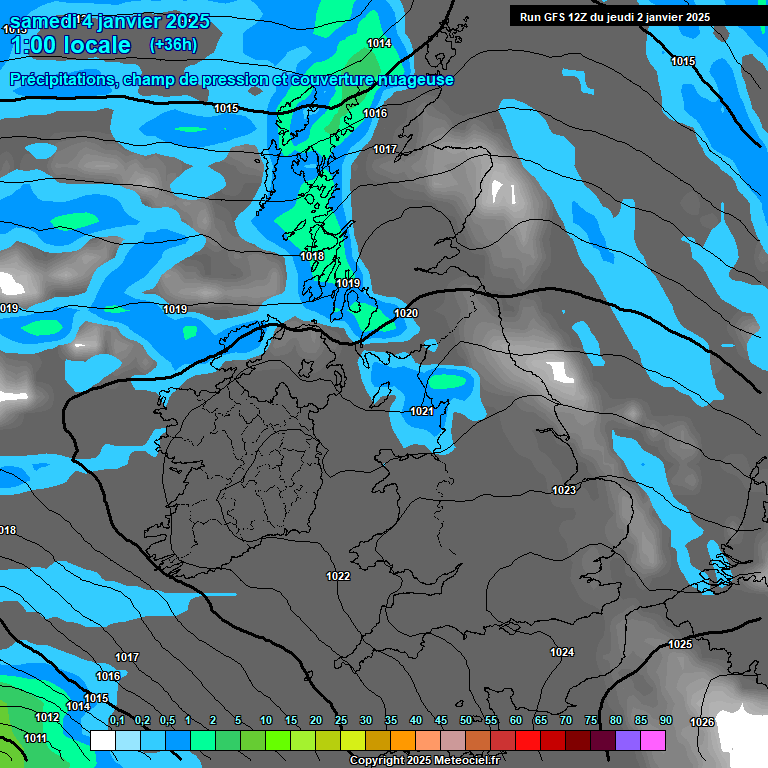 Modele GFS - Carte prvisions 