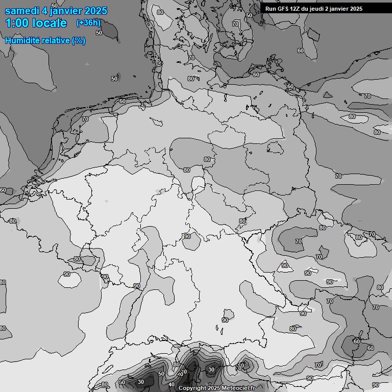 Modele GFS - Carte prvisions 