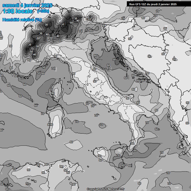 Modele GFS - Carte prvisions 